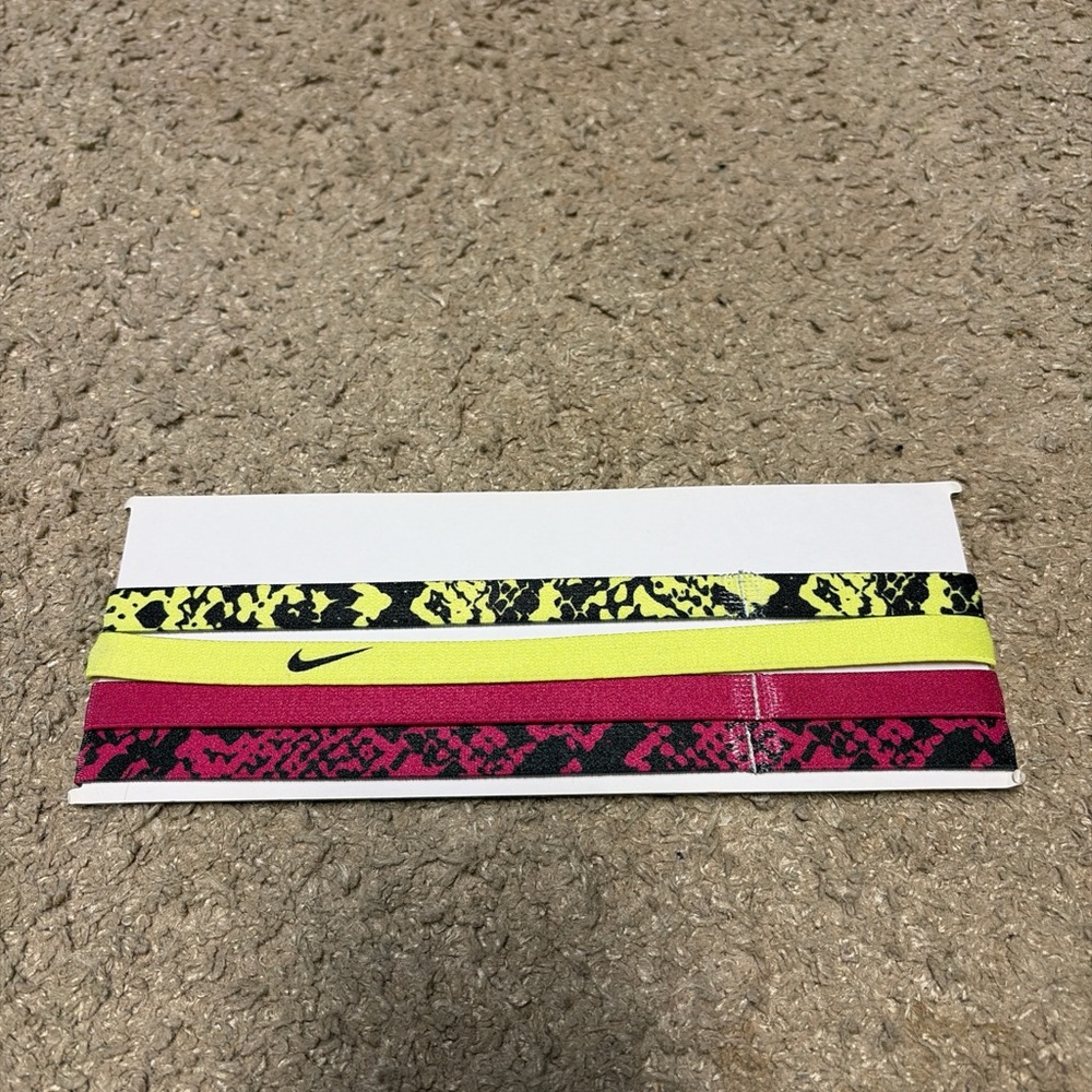 Nike Yellow and Pink Patterned Headbands